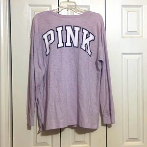 PINK long sleeve light purple tee